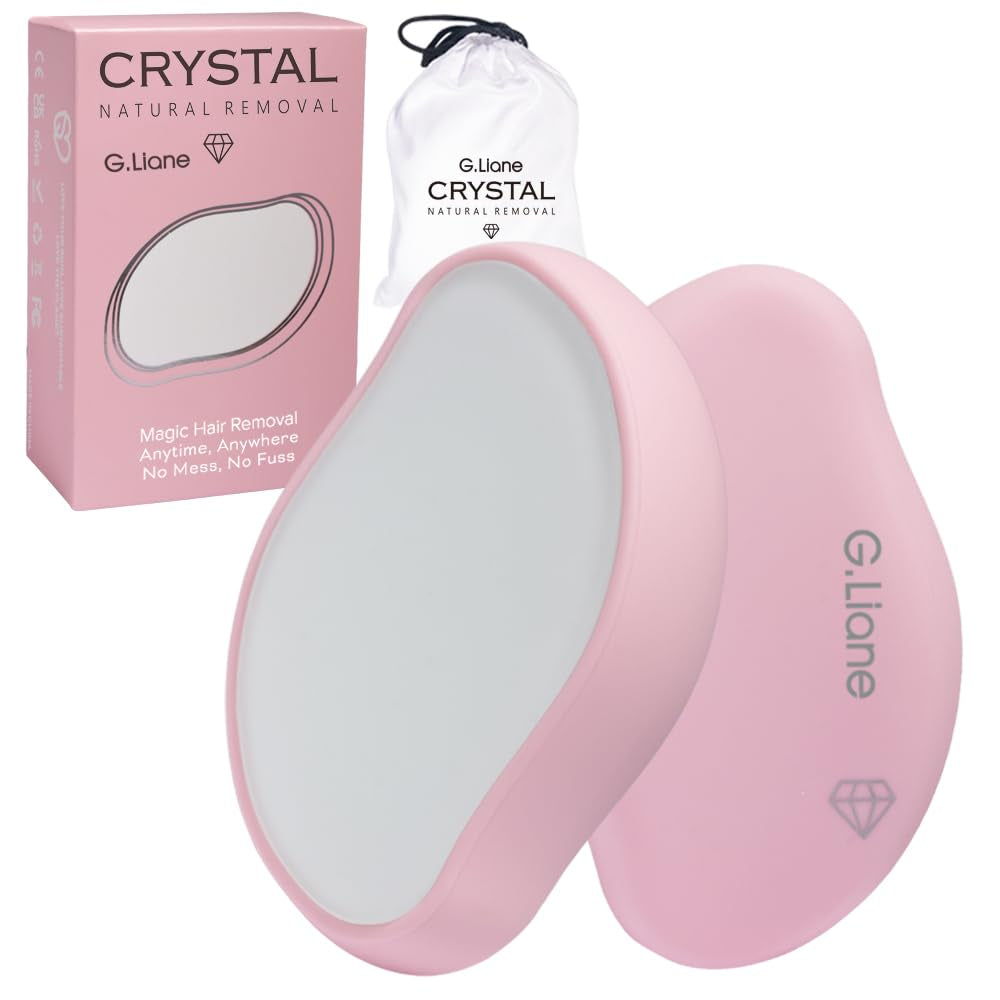 Crystal Hair Eraser,Physical Glass Hair Removal,Reusable Nano Hair Remover Stone,Epilator for Women and Men,Soft Silky Skin (Pink)